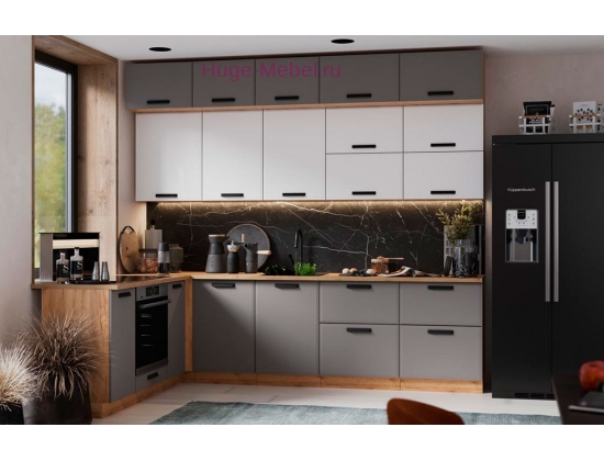 Угловая кухня 280х200 "Призма" с антресолями