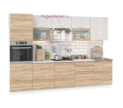 Кухня 3 метра "Сонома+бетон белый"