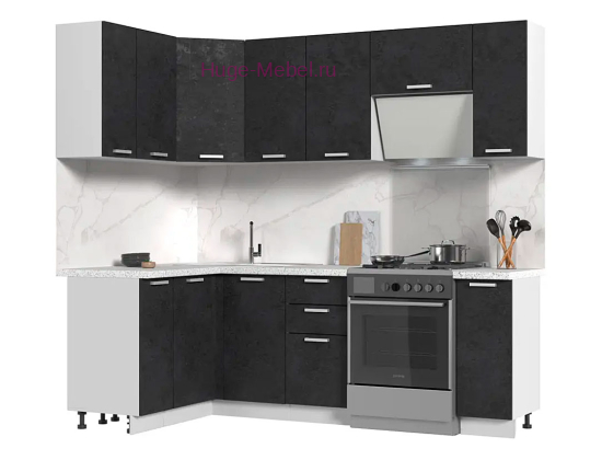 Угловая кухня 230х130 "Бетон"