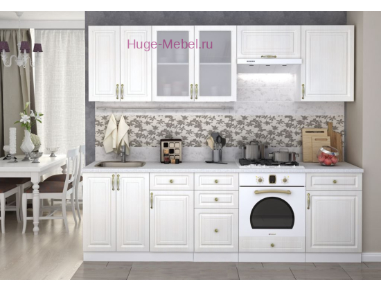 Кухня 2.5 метра "Юлия сандал белый"