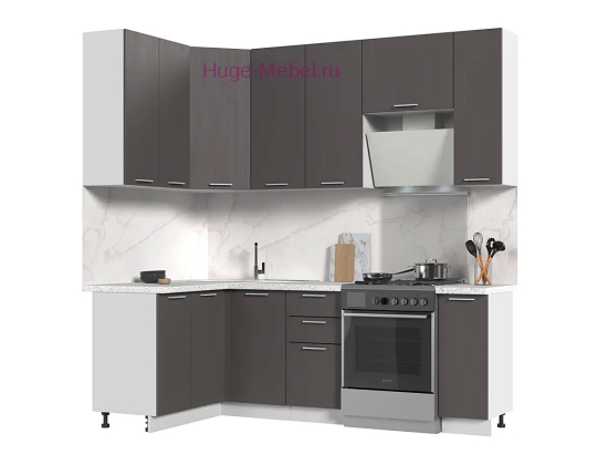 Угловая кухня 230х120 "Катрин" графит