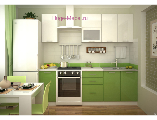 Кухня 1.6 метра "Ксения Белый/Олива"