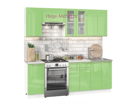 Кухня 220 см "Ксения олива"