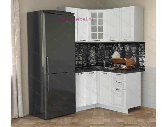 Маленькая угловая кухня 120х140 "Мария белая"