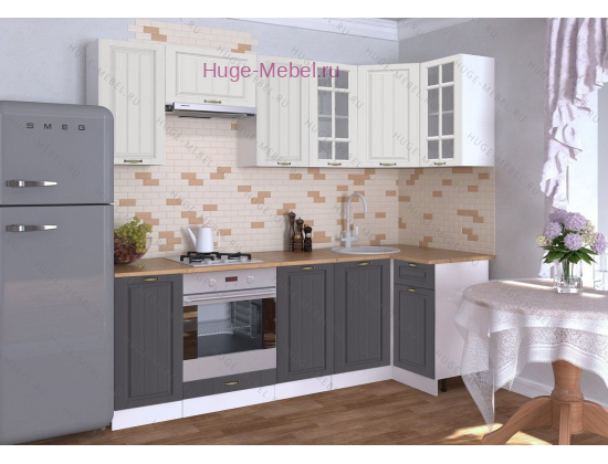 Угловая кухня 100х240 "Мария крем/графит"