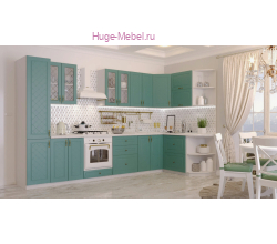 Угловая кухня 360 на 140 "Модена бирюза"
