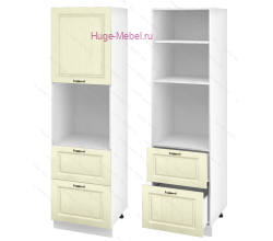 Пенал кухонный с нишей и ящиками 600 Мария (крем)