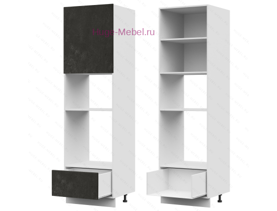 Пенал кухонный для встраиваемой техники 600 Бетон (бетон черный)