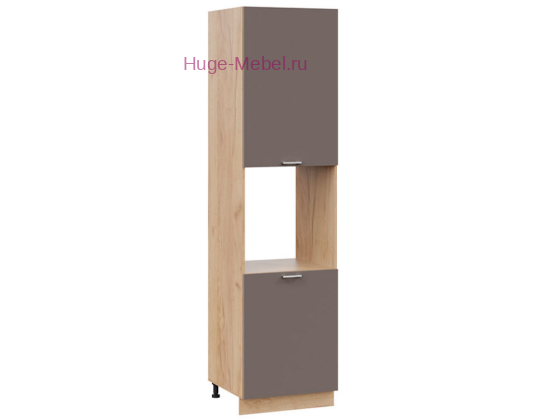 Пенал кухонный высокий с нишей 600 Катрин (муссон) корпус крафт