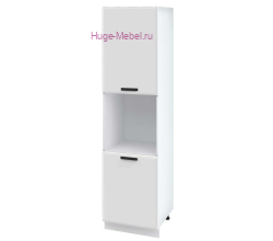 Пенал кухонный высокий с нишей 600 Призма (белый супермат)