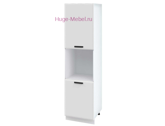 Пенал кухонный высокий с нишей 600 Призма (белый супермат)