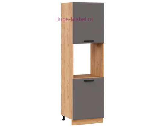 Пенал кухонный напольный с нишей 600 Призма (асфальт супермат) корпус крафт