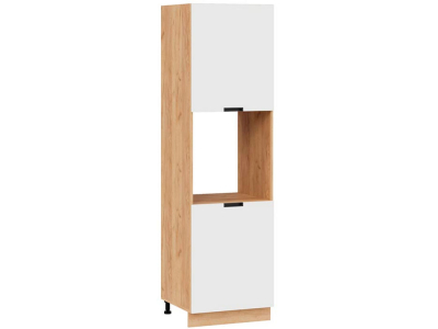 Пенал кухонный напольный с нишей 600 Сахара (белый) корпус крафт