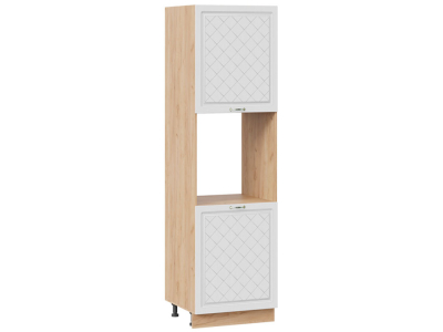 Пенал кухонный напольный с нишей 600 Модена (дуб белый) корпус крафт Пенал кухонный напольный с нишей 600 Модена (дуб белый) корпус крафт