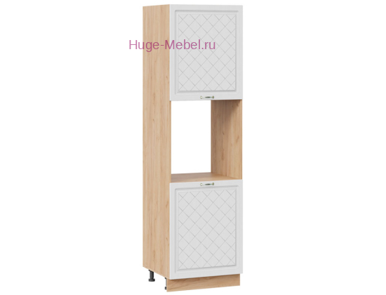 Пенал кухонный напольный с нишей 600 Модена (дуб белый) корпус крафт