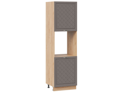 Пенал кухонный напольный с нишей 600 Модена (дуб серый) корпус крафт