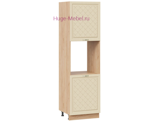 Пенал кухонный напольный с нишей 600 Модена (дуб ваниль) корпус крафт