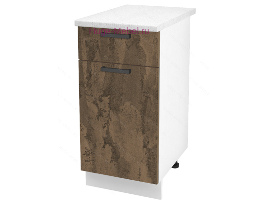 Нижний кухонный шкаф с ящиком  400 Пасаденна (ржавый камень)