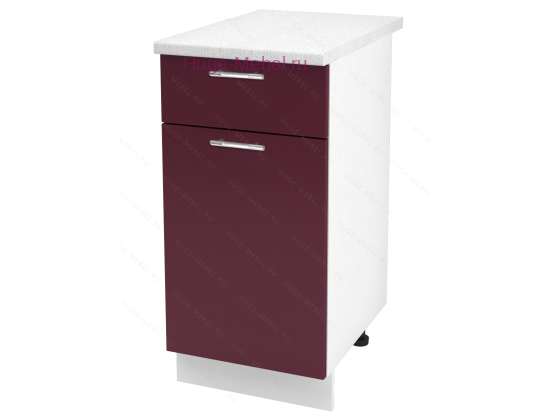 Нижний кухонный шкаф с ящиком  400 Ксения (бордо)