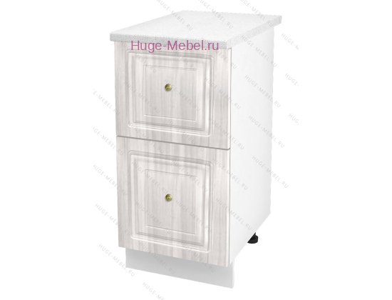 Нижний шкаф кухонный с двумя ящиками 400 Юлия (сандал белый)