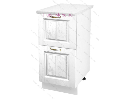 Нижний шкаф кухонный с двумя ящиками 400 Мария (белый)