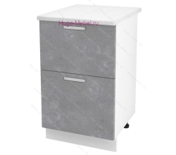 Нижний шкаф кухонный с двумя ящиками 500 Бетон (бетон серый)