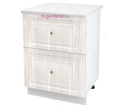 Нижний шкаф кухонный с двумя ящиками 600 Юлия (сандал белый)