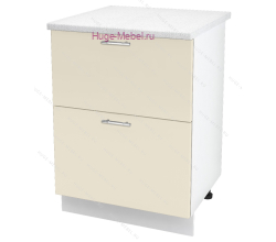 Нижний шкаф кухонный с двумя ящиками 600 Ксения (ваниль)