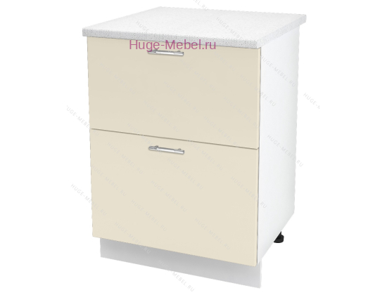 Нижний шкаф кухонный с двумя ящиками 600 Ксения (ваниль)