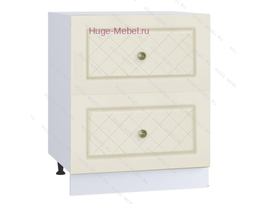 Нижний шкаф кухонный с двумя ящиками 600 Модена (дуб ваниль)