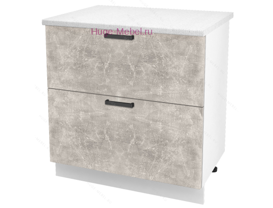 Нижний шкаф кухонный с двумя ящиками 800 Пасаденна (ателье светлое)