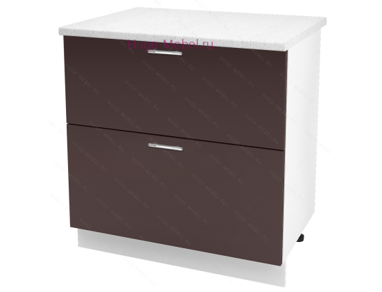 Нижний шкаф кухонный с двумя ящиками 800 Ксения (шоколад)