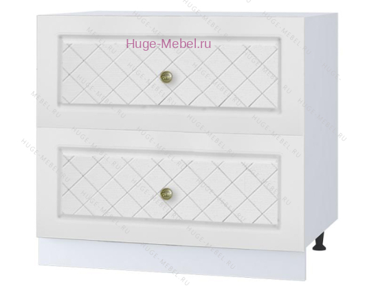 Нижний шкаф кухонный с двумя ящиками 800 Модена (дуб белый)