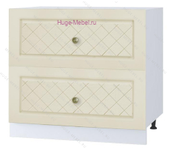 Нижний шкаф кухонный с двумя ящиками 800 Модена (дуб ваниль)