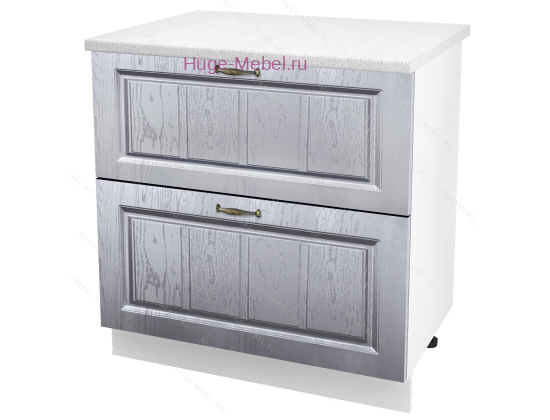 Нижний шкаф кухонный с двумя ящиками 800 Мария (сталь)