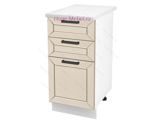 Кухонный шкаф нижний с тремя ящиками 400 Альфа (брюле)