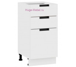 Кухонный шкаф нижний с тремя ящиками 400 Сахара (белый)