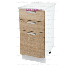 Кухонный шкаф нижний с тремя ящиками 400 Бетон (дуб сонома)