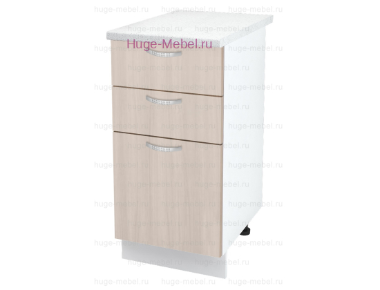 Кухонный шкаф нижний с тремя ящиками 400 Дина (шимо светлый)