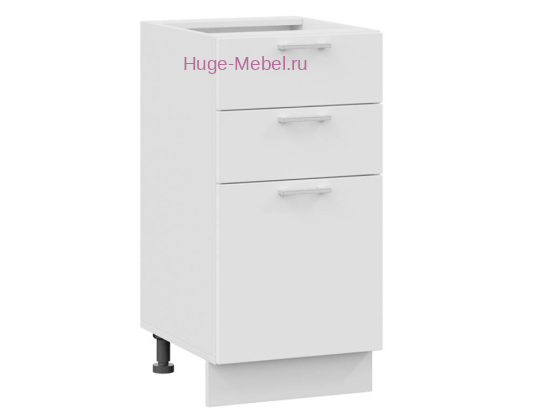 Кухонный шкаф нижний с тремя ящиками 400 Катрин (софт вайт)