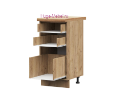 Корпус кухонного шкафа нижнего с 3 ящиками 400 ПВ (дуб крафт)