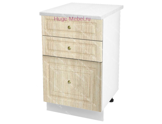 Кухонный шкаф нижний с тремя ящиками 500 Юлия (дуб сонома)