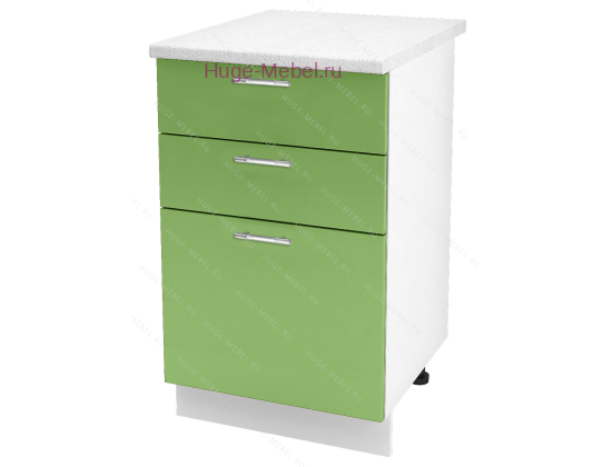 Кухонный шкаф нижний с тремя ящиками 500 Ксения (олива)