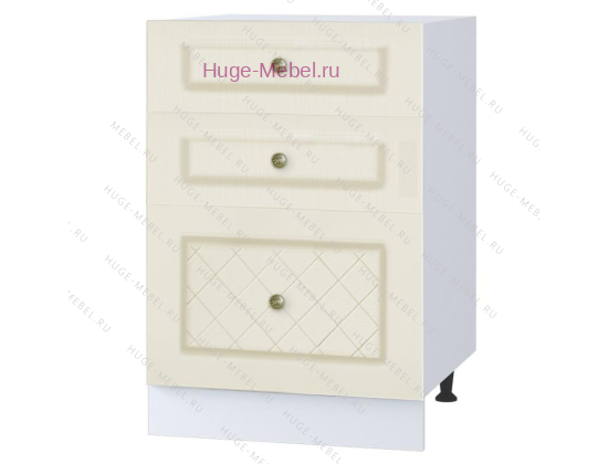 Кухонный шкаф нижний с тремя ящиками 500 Модена (дуб ваниль)