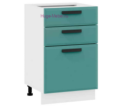 Кухонный шкаф нижний с тремя ящиками 500 Призма (бриз супермат)