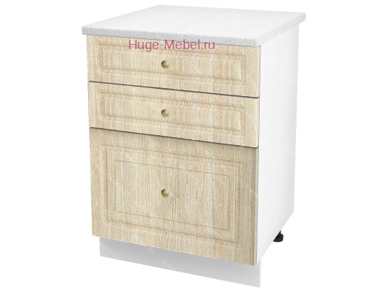 Кухонный шкаф нижний с тремя ящиками 600 Юлия (дуб сонома)