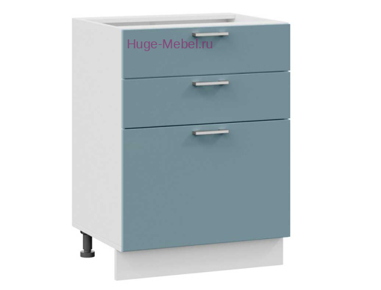 Кухонный шкаф нижний с тремя ящиками 600 Катрин (топаз)