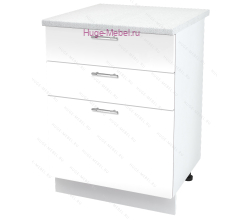 Кухонный шкаф нижний с тремя ящиками 600 Ксения (белый)