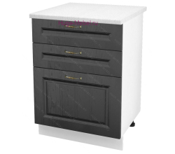 Кухонный шкаф нижний с тремя ящиками 600 Мария (графит)