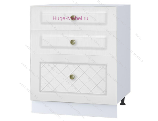 Кухонный шкаф нижний с тремя ящиками 600 Модена (дуб белый)